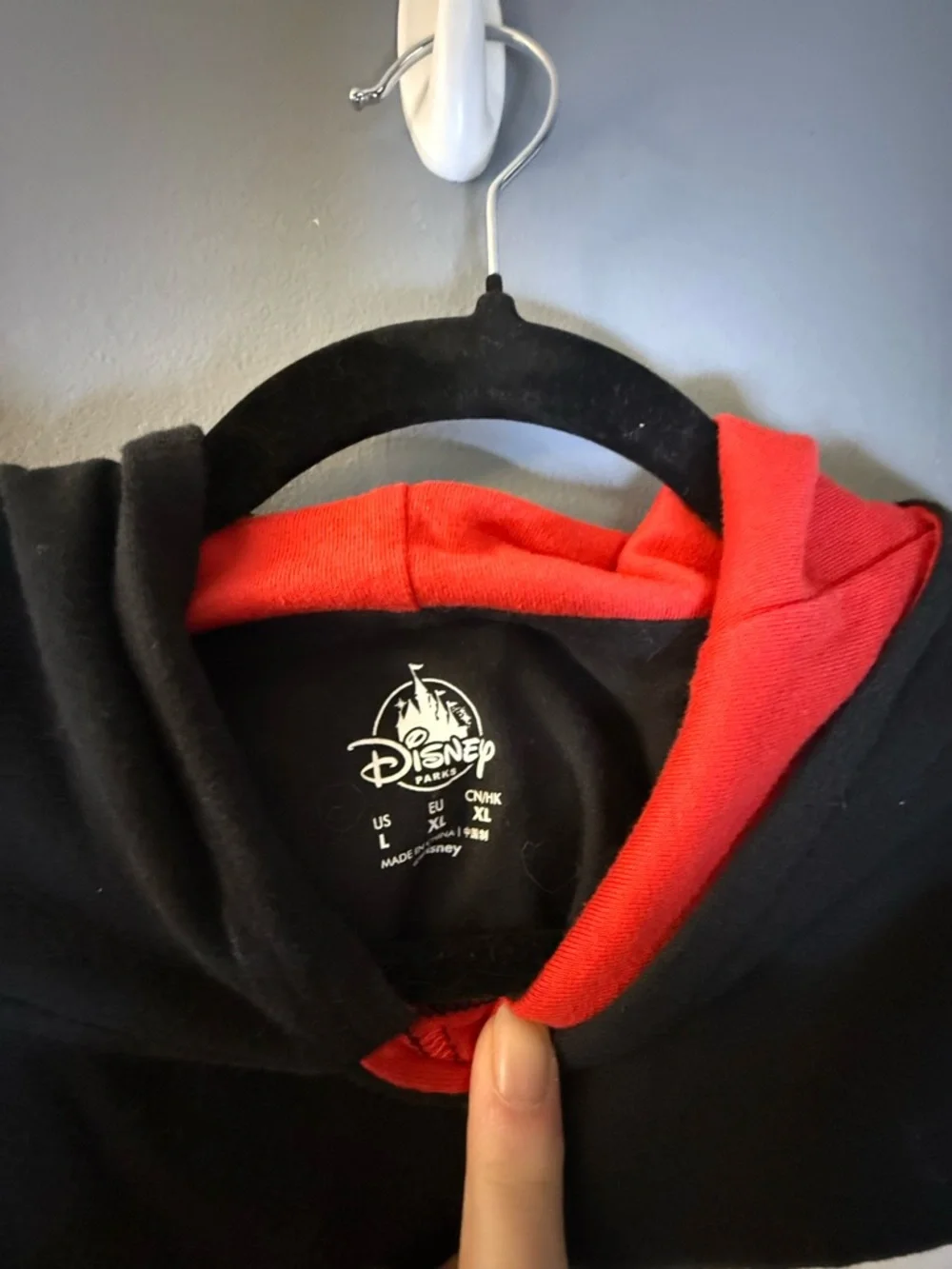Disney Mickey Black and Red Hooded T-Shirt - Picture 2 of 3